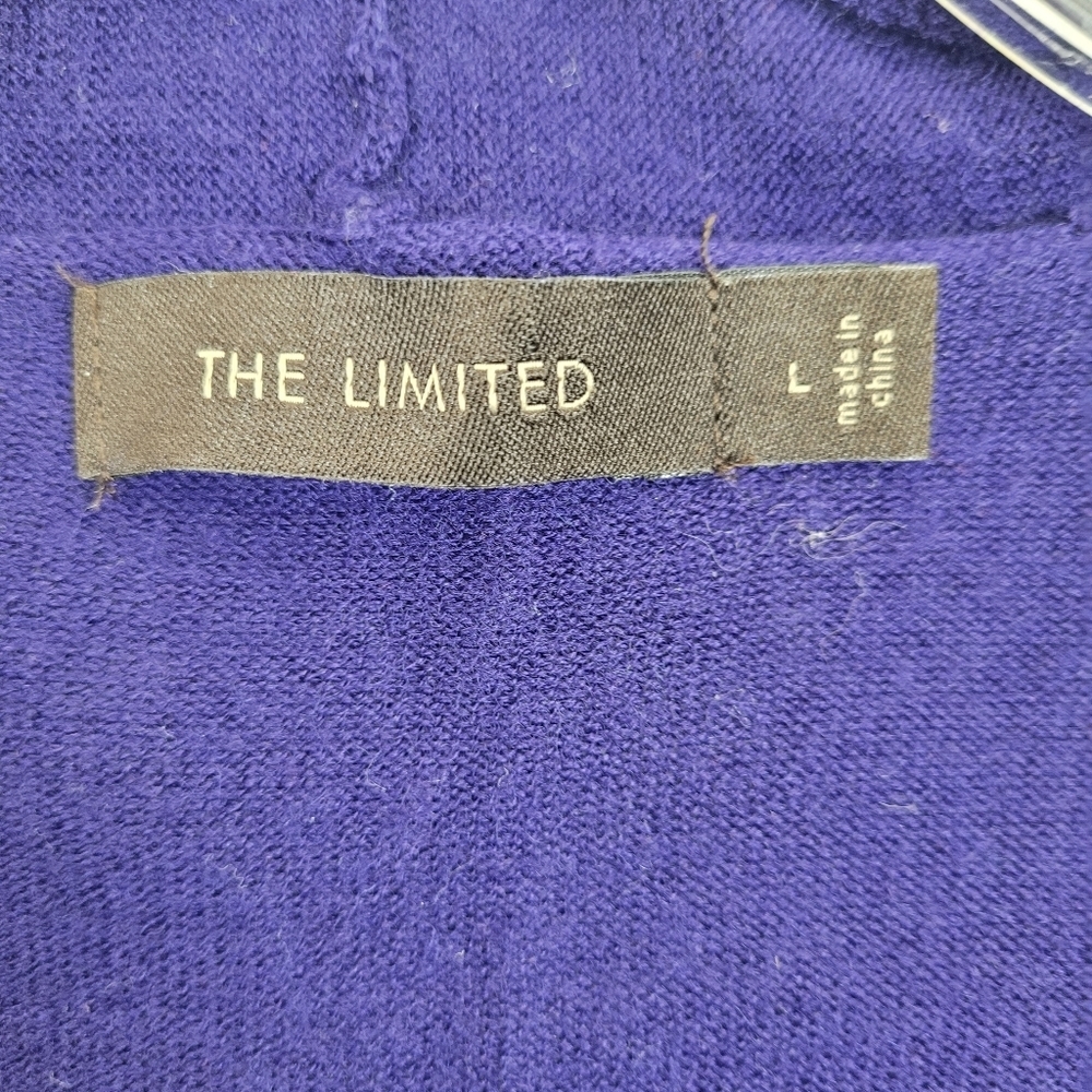 The Limited Deep Purple Crossover Wool Blend Fitted Lightweight Sweater Cozy L - Picture 2 of 10